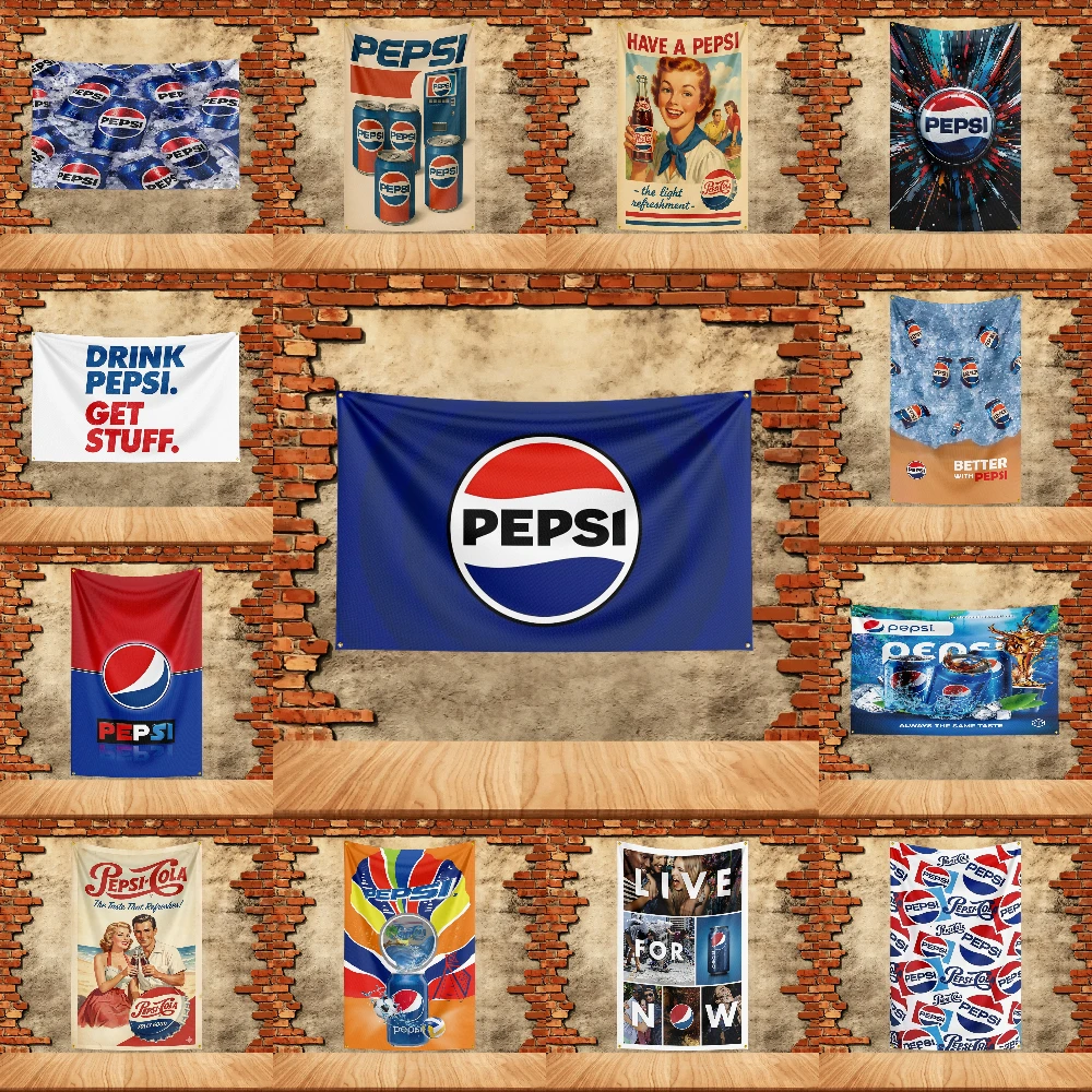 3x5ft Flag for pepsi cola Fans Banner Custom any Image Garage Bedroom Living Room Dorm Wall Hanging Decor Tapestry