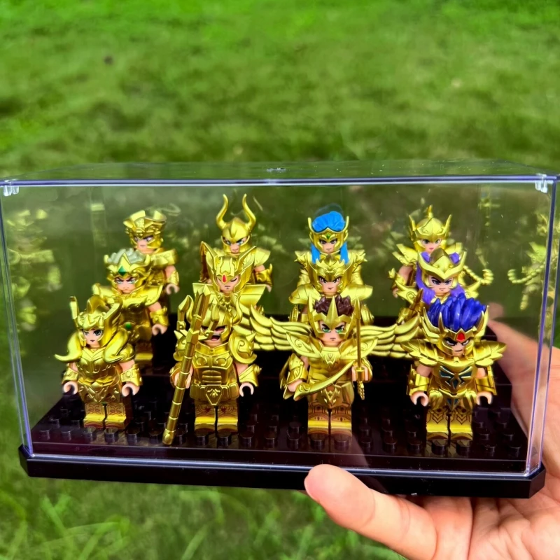 متوفر 6/12 قطعة/المجموعة/المجموعة أنيمي سانت سيا أثينا شيرو إيكي الذهبي المحارب المنقولة التجمع أرقام الكرتون حلية اللعب للهدايا #2