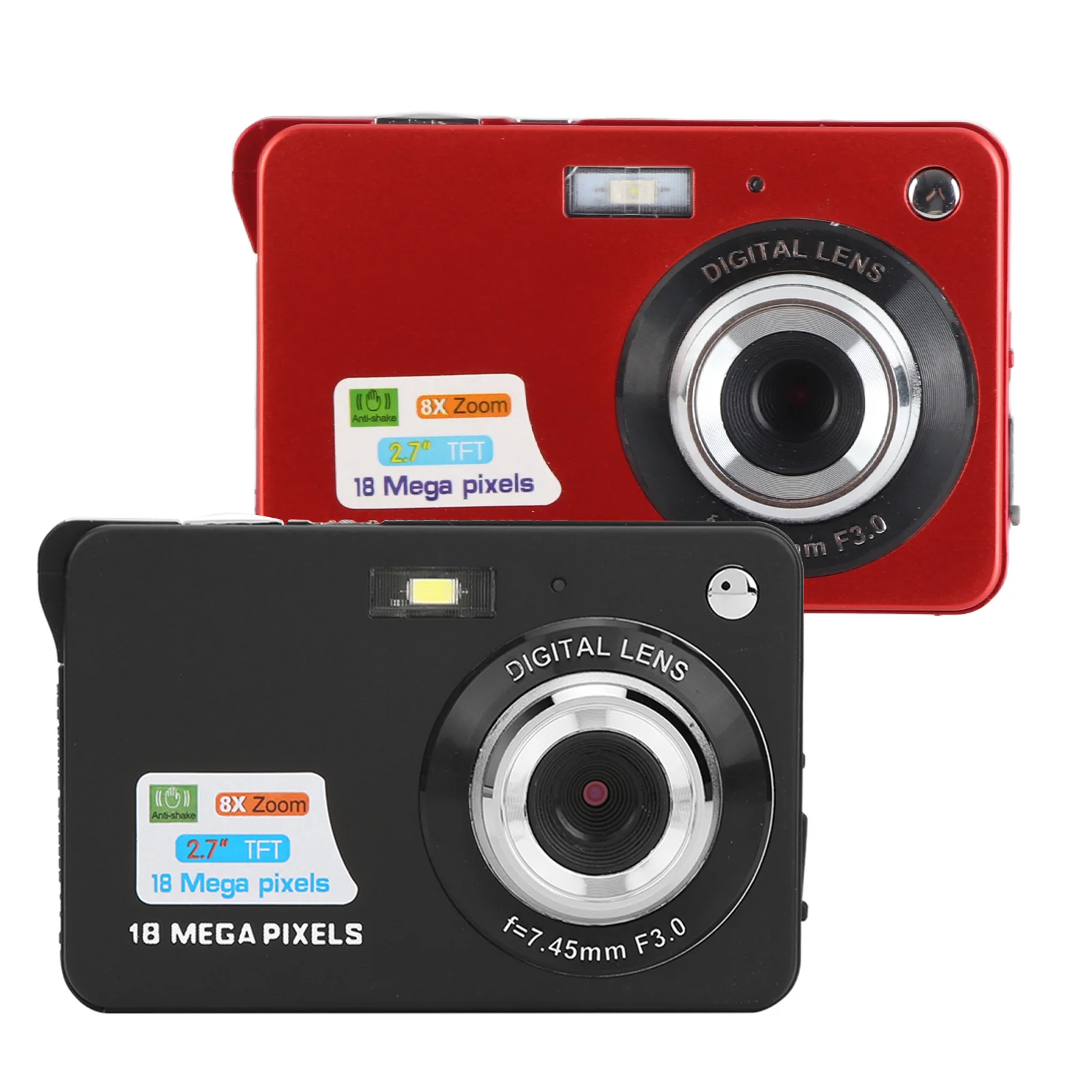 8x Zoom Card Digital Camera 5 MP 2.7in LCD Display Maximum Support 32GB Memory Card Builtin Microphone new