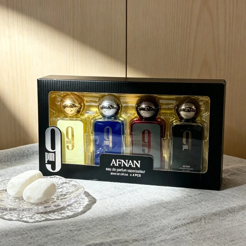 

Afnan 9pm Womens Perfume Gift Set 4x30ml Long Lasting Elegant Warm Fresh Soft AromaticScents Four Piece Fragrance New Collection