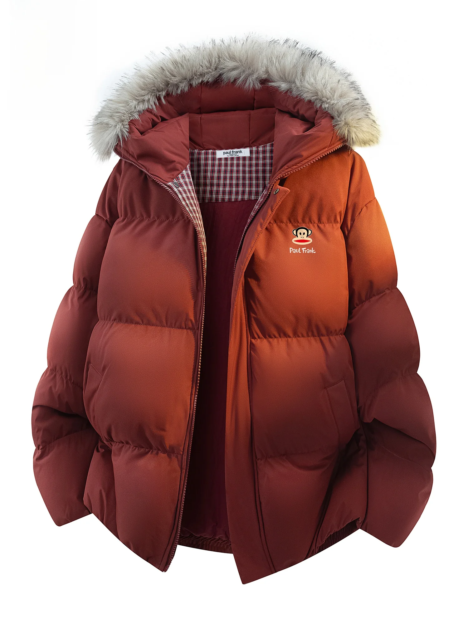 

Зимняя куртка Paul Frank мужская с капюшоном, утепленная, из хлопка, с наполнителем из полиэфирного волокна, на молнии, красная, коллекция «Год Зодиака»