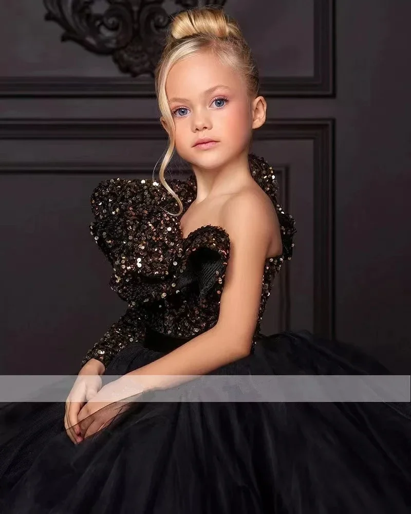 Puffy Princess Dresses Girls Luxurious Wedding Birthday Party Dress For Girls Ball Gown Elegant Party Frock For Wedding Kids