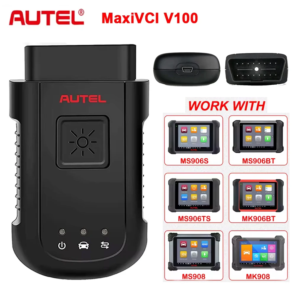 

Autel MaxiVCI V100 Wireless Diagnostic Interface Bluetooth Connector With MS906BT MS906TS MK906BT MK908P Car Diagnostic Tools