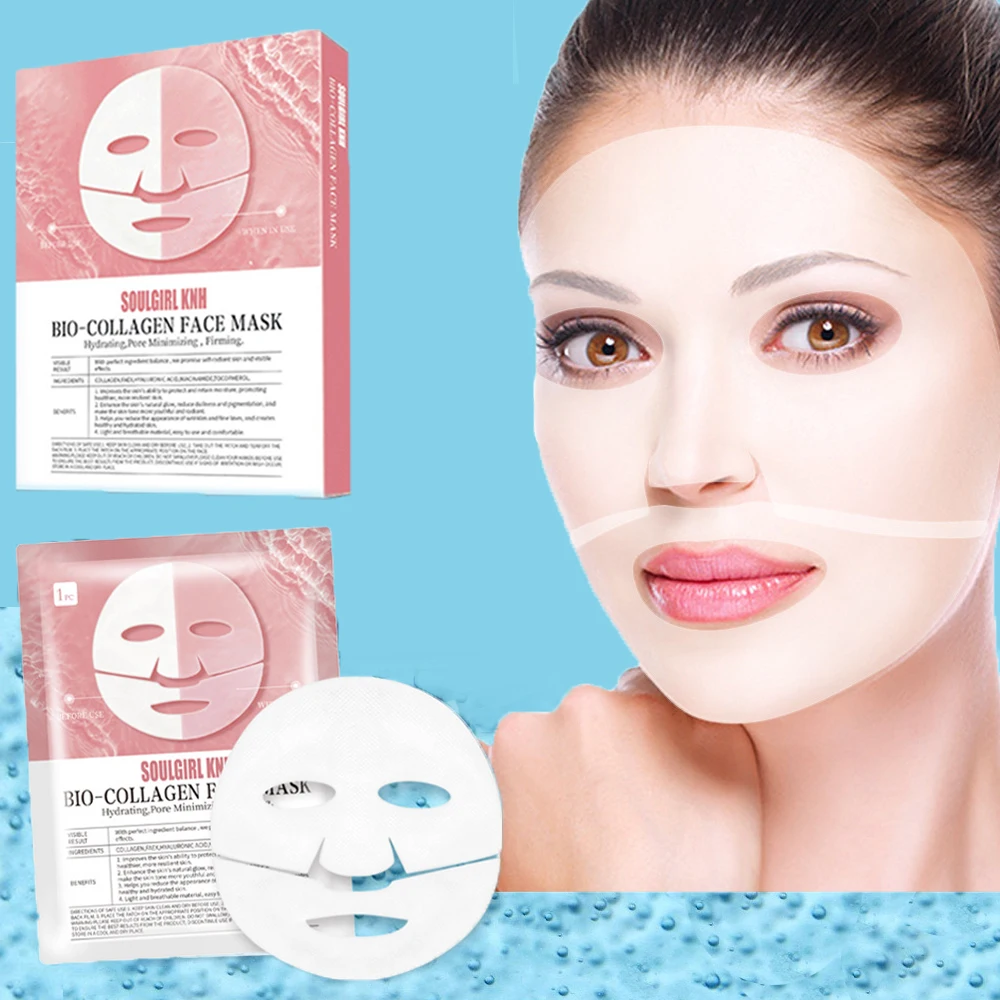 5PCS Absorbable Bio-Collagen Face Mask Wrinkle Remover Fade Fine Lines Firming Lift Nourish Brightening Moisturizing Skin Care