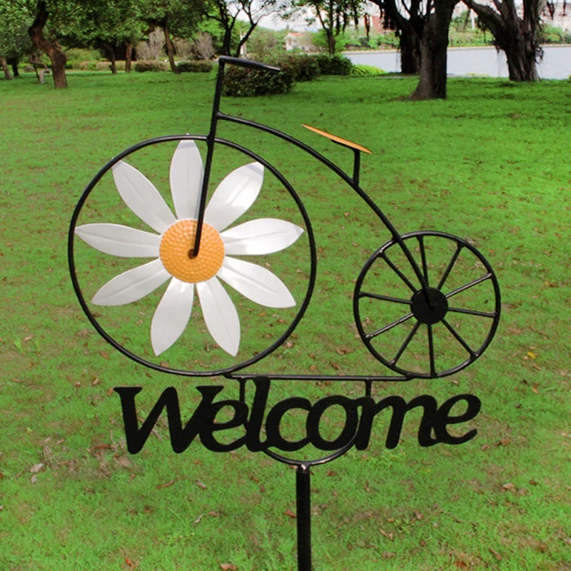 1pc Outdoor Garden Daisy Windmill Decoration,Courtyard Metal Windmill Decoration,Home Yard Art Decoration Gift-Add An Interestin