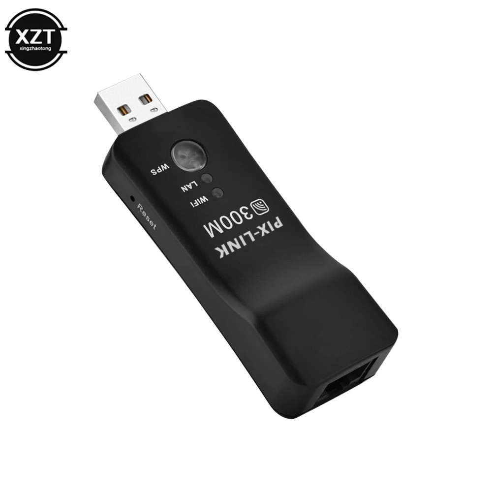 NOWOŚĆ 300Mpbs USB Wireless WiFi Smart TV Network Adapter Uniwersalny HDTV RJ45 Lan Port Repeater AP WPS do Samsung Sony TV