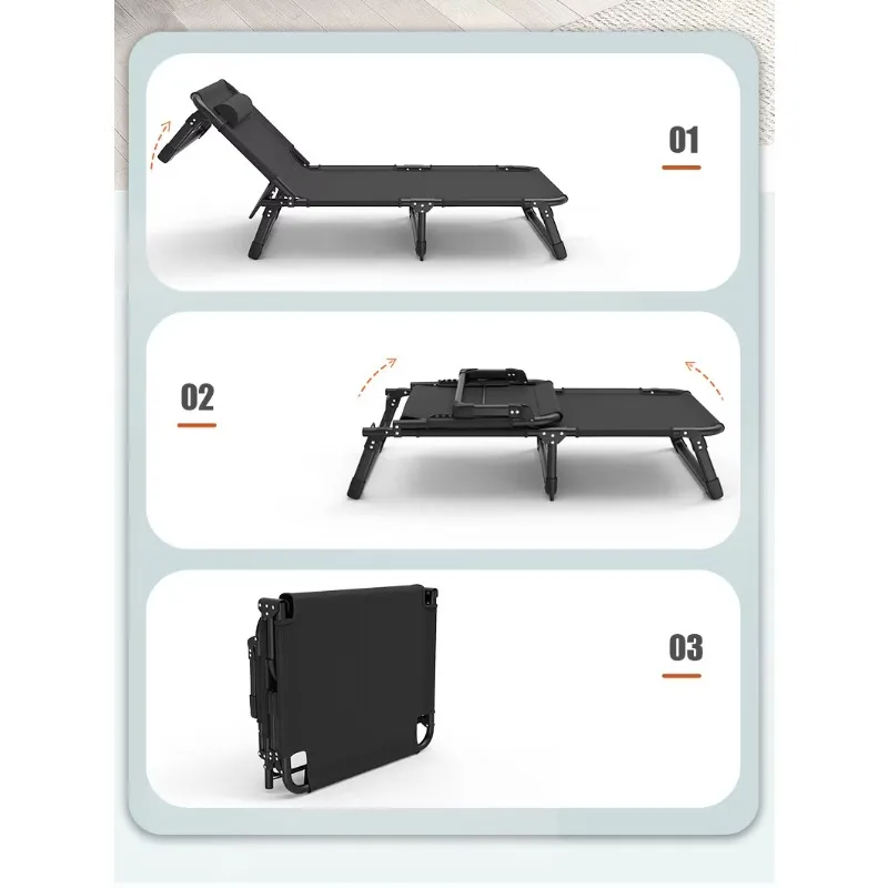 Foldable Single Bed Lunch Break Bed Outdoor Camping Nap Bed  Camp Cot / Folding Cot Multifunctional Recliner