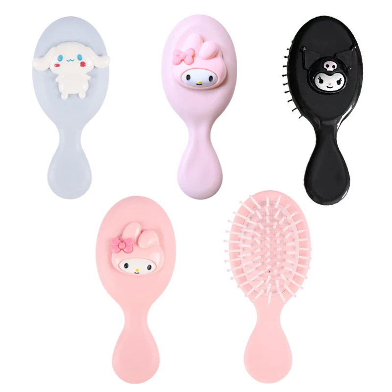 Sanrio Air Cushion Comb Portable Children Cartoon Cute Hello Kitty Kuromi Cinnamoroll Anime Peripherals Doll Heart Girl Gift