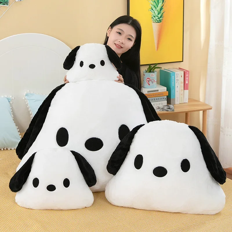 Sanrio kawaii pochacco grande brinquedo de pelúcia cabeça travesseiro almofada meninas dos desenhos animados anime macio pelúcia bonecas brinquedos para crianças presentes aniversário