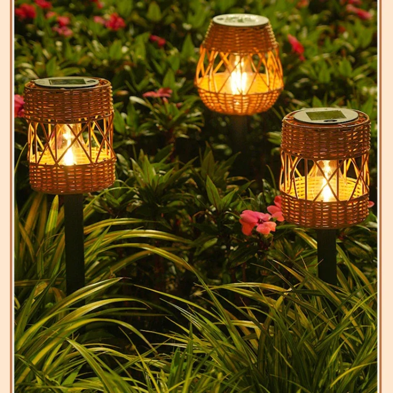 

New Solar Imitation Bamboo Lawn Lamp IP55 Outdoor Courtyard Garden Landscape Ground Lamp Home Layout Atmosphere Lamp