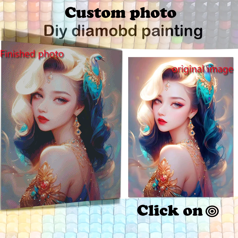 

5D Diy Diamond Painting Customize various photos Full Square/Round Diamond Embroidery Mosaic Set Home and Bedroom Decoration