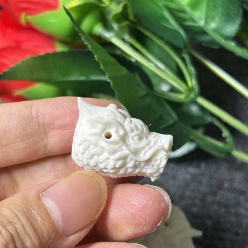 Natural head, carved dragon tip, deer antler disc, DIY Buddha bead bracelet accessories, three-