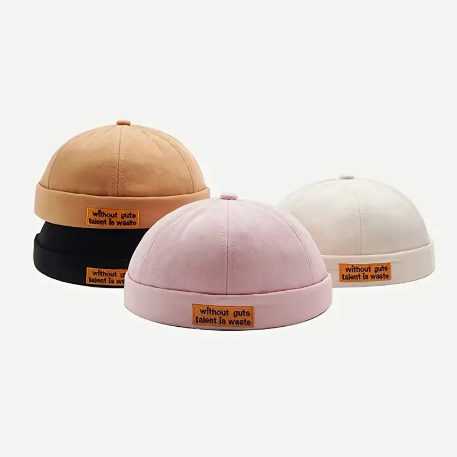 قبعة دوكر بدون إطار قابلة للتعديل مع تصميم مدفور على شكل أساور ملفوفة - قبعة صغيرة لساعة مناسبة تمامًا!