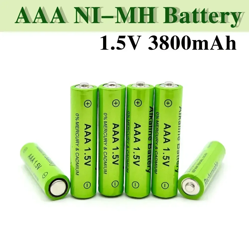 2024-100% New 3800mAh  AAA Alkaline Battery AAA Rechargeable Battery for Remote Control Toy Batery Smoke Alarm with Charger