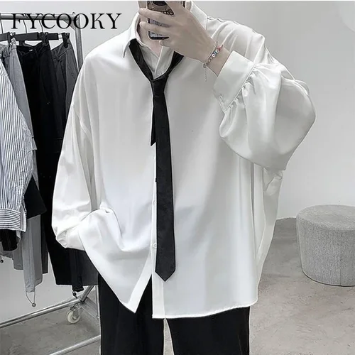 Moda negro camisas mujer ocio suelto manga larga blusas mujer con corbata nuevo Solo Pecho blanco tops hombre