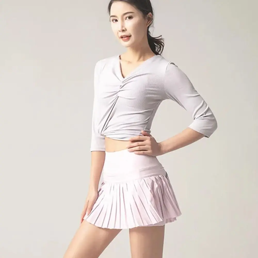 

High Waist Summer Sport Skirt Quick Dry Double Layer Women Golf Athletic Skirts Anti-flash with Inner Lining
