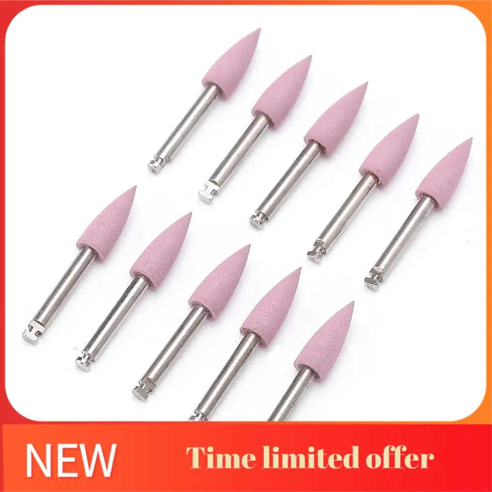 ABRN-10Pcs Polishing Bits, Grinding Drill Bit Fit Slow Machines, For Porcelain Teeth Light Curing