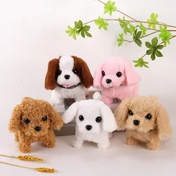 子供のための電気犬のぬいぐるみ,シミュレーション,ウォーキング,ボトムスイッチ,ペット,誕生日プレゼント