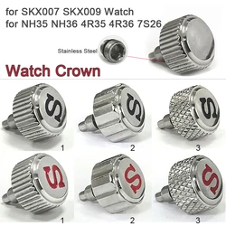 Replacement Watch Crown for SKX007 SKX009 NH35 NH36 4R35 4R36 7S26 Movement Repair Part Stainless Steel Watches Crown