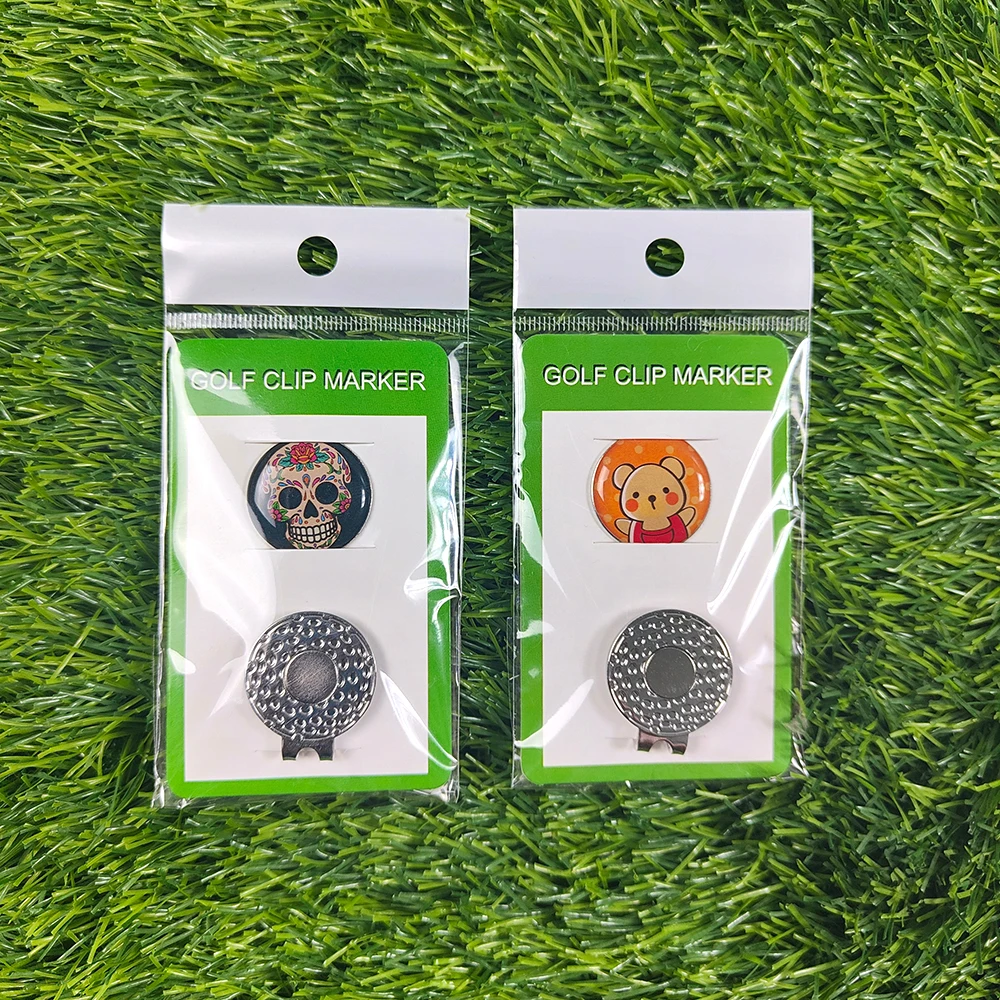 Golf Marker With Magnetic Cap Hat Clips Golf Training  Aids Epoxy Sticker Golf Ball Marker Golf Accessories