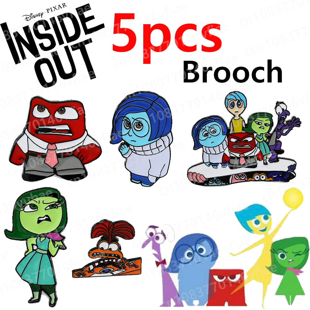 

5 Pcs Inside Out 2 Anime Cartoon New Lapel Pin Acrylic Brooches Handmade Epoxy Jewelry Joy Sadness Anger Shirt Bag Badge Gift