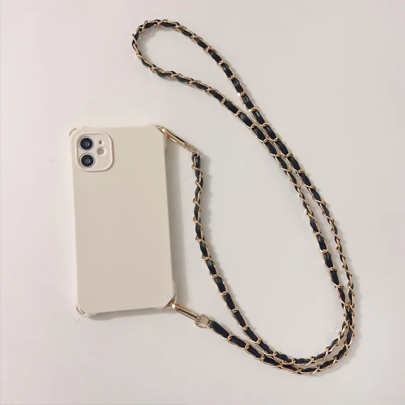 Leather Crossbody Lanyard Necklace Bracelet Phone case ForiPhone 15 14 12 11 13 Pro Max 15 Plus XR X XS Max Soft Cover