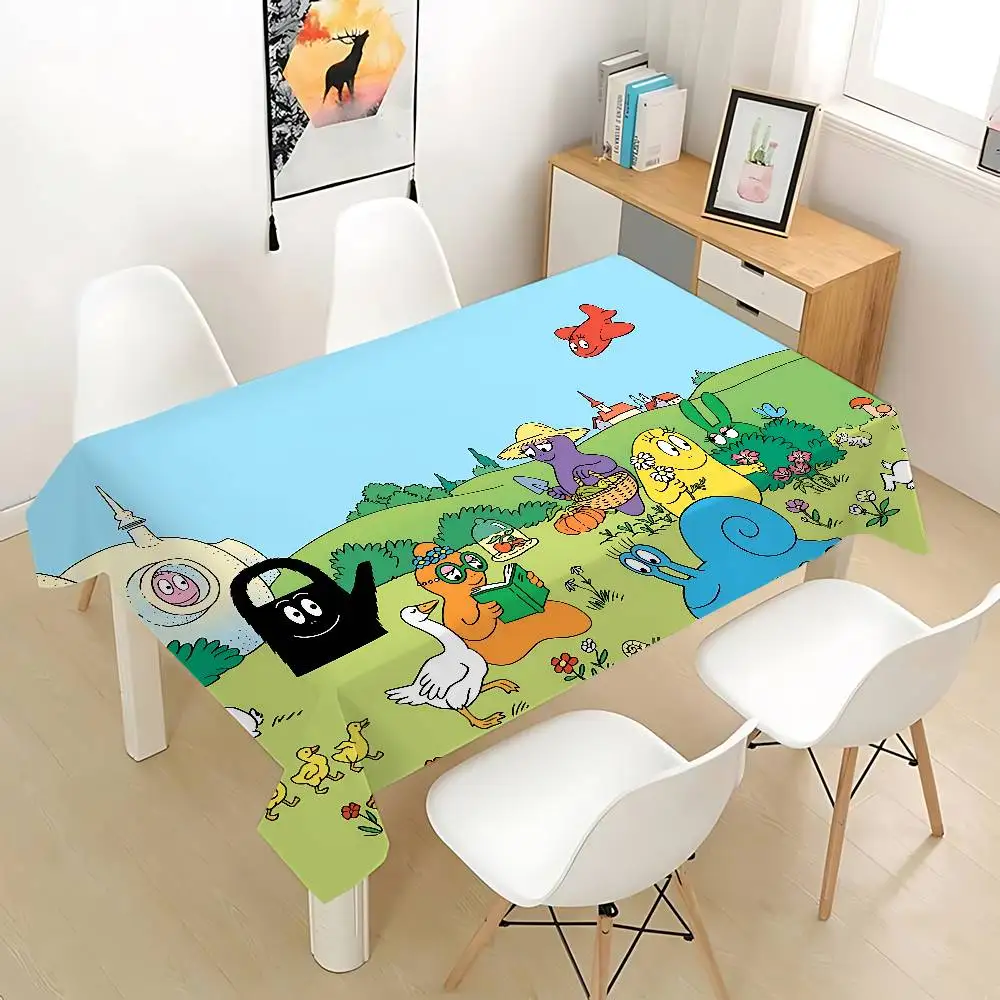 Barbapapa Anime Table Cloth Tablecloth Waterproof Oil-Proof Stain-Resistant Wipeable Rectangle Table For Indoor And Outdoor