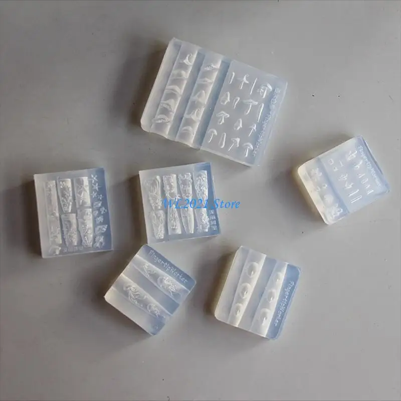 قوالب فن الأظافر السيليكون الفريدة من نوعها مع حوت وقذيفة لإلقاء نظرة أنيقة على المحيط #3