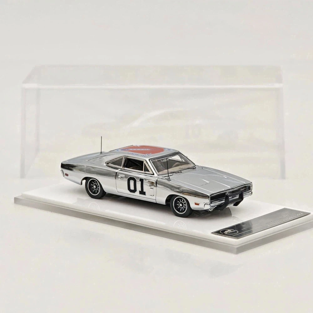 1:64 1969 Charger General Lee Limited Chrome Silver & Chrome Silver-Gray Edition Diecast Model Car Auto Gift Mini Forge view 2