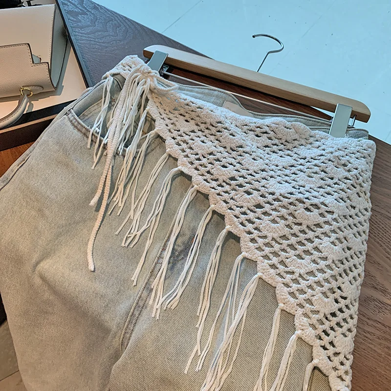 

Однотонная ажурная накидка на бедра для женщин, универсальная многослойная накидка на брюки, стильный пояс для модниц, трендовая модель.