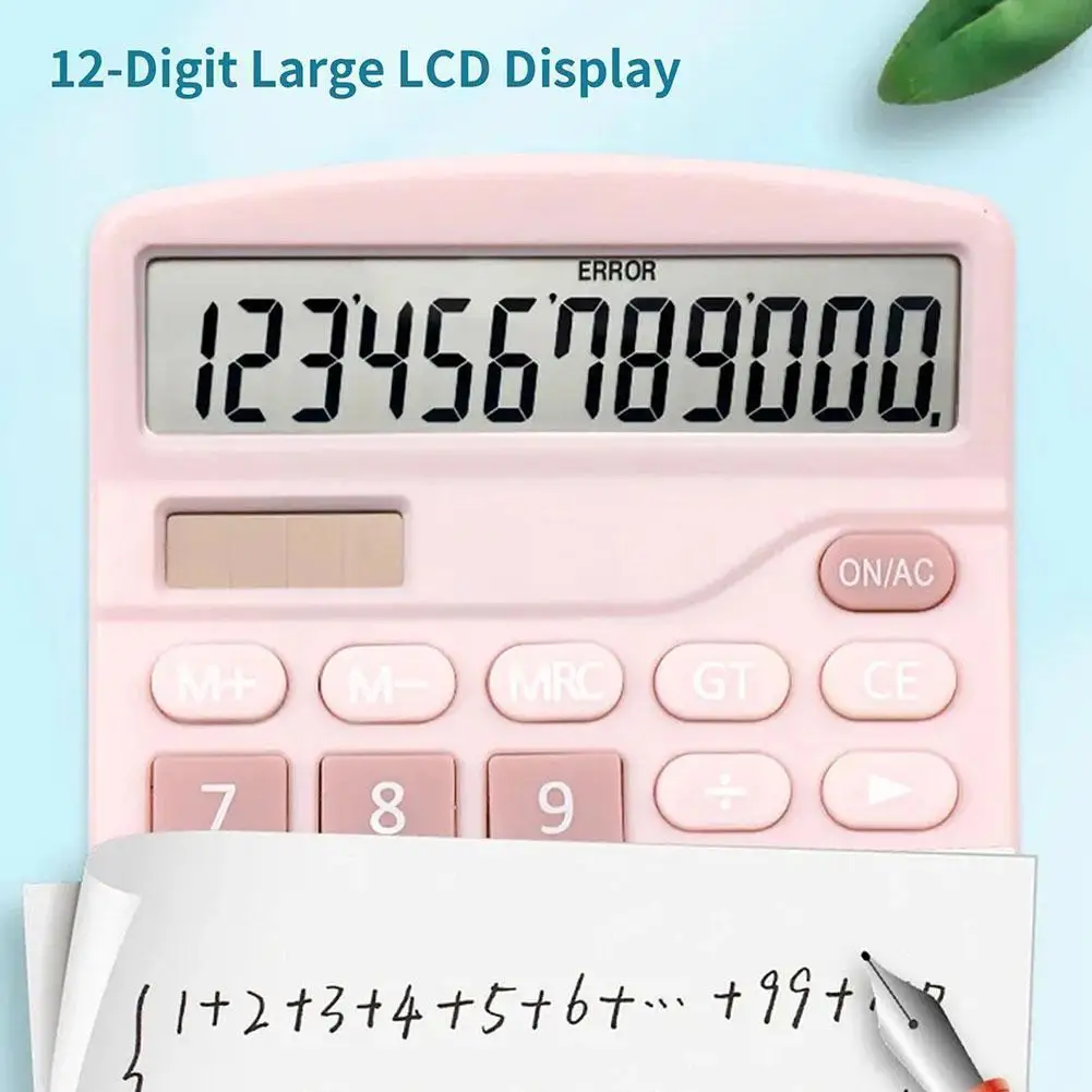 12 Digits Electronic Calculator Solar Calculator Dual Power Supply Calculator for Home Office School Financial Accounting Tools view 5