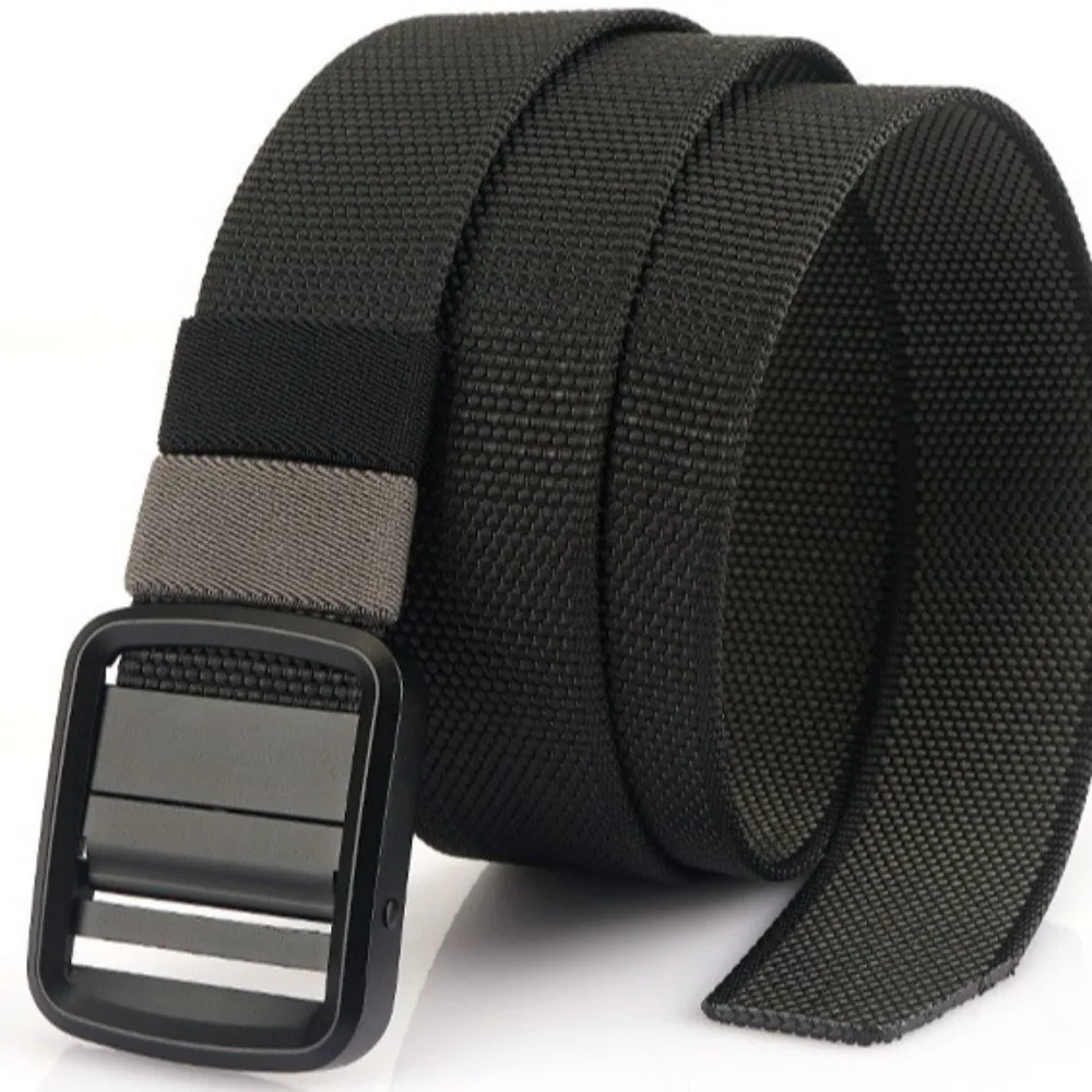 

Современный нейлоновый мужской ремень без отверстий, мягкий ремень с защелкой, классический удобный ремень для джинсов, для деловых встреч