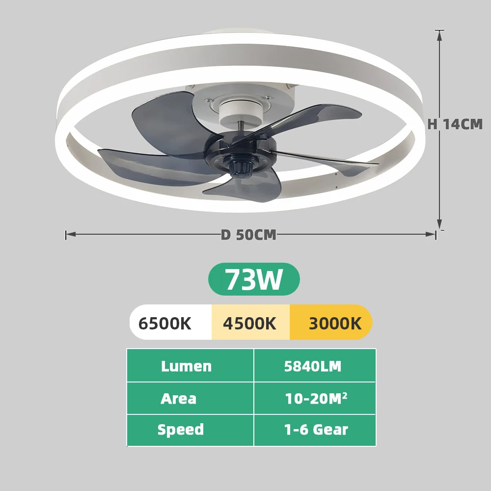 Eenvoudige led-plafondlamp met plafondventilator Afstandsbediening Acryl Intelligentie Woonkamerlicht Keukenverlichting Moderne ventilator