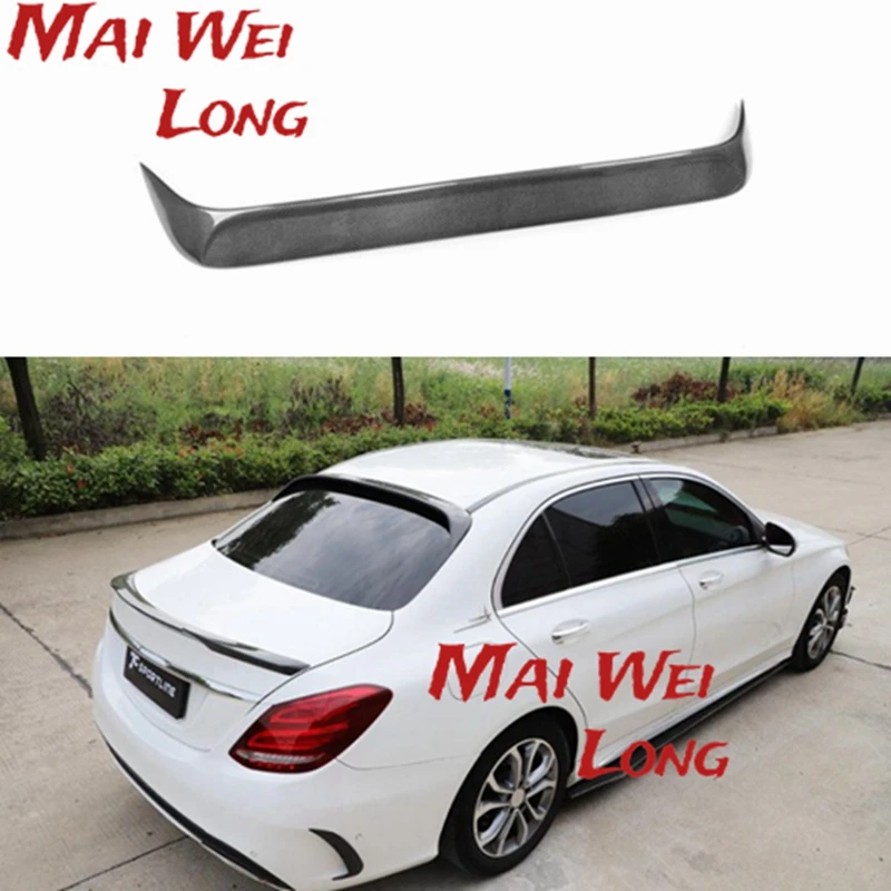 

C Class Carbon Fiber Rear Roof spoiler Window wing For Mercedes Benz W205 Sedan 4 Door Only 15-17 C63 AMG C200 C250 C180