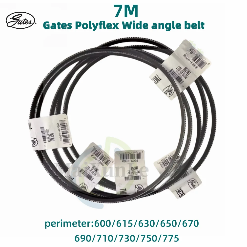 

1Pcs 7M Gates Polyflex Wide angle belt 7M-600 615 630 650 670 690 710 730 750 775 Suitable For Mechanical Equipment