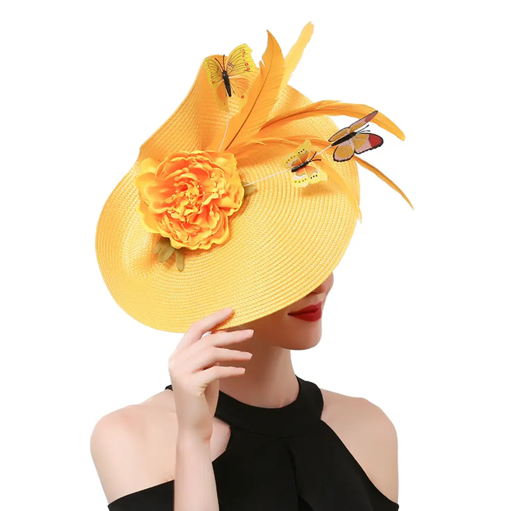 

Butterfly Flower Fascinator Headband Lightweight Fabric Women Banquet Wedding Bride Tea Party Birthday Hair Accessories