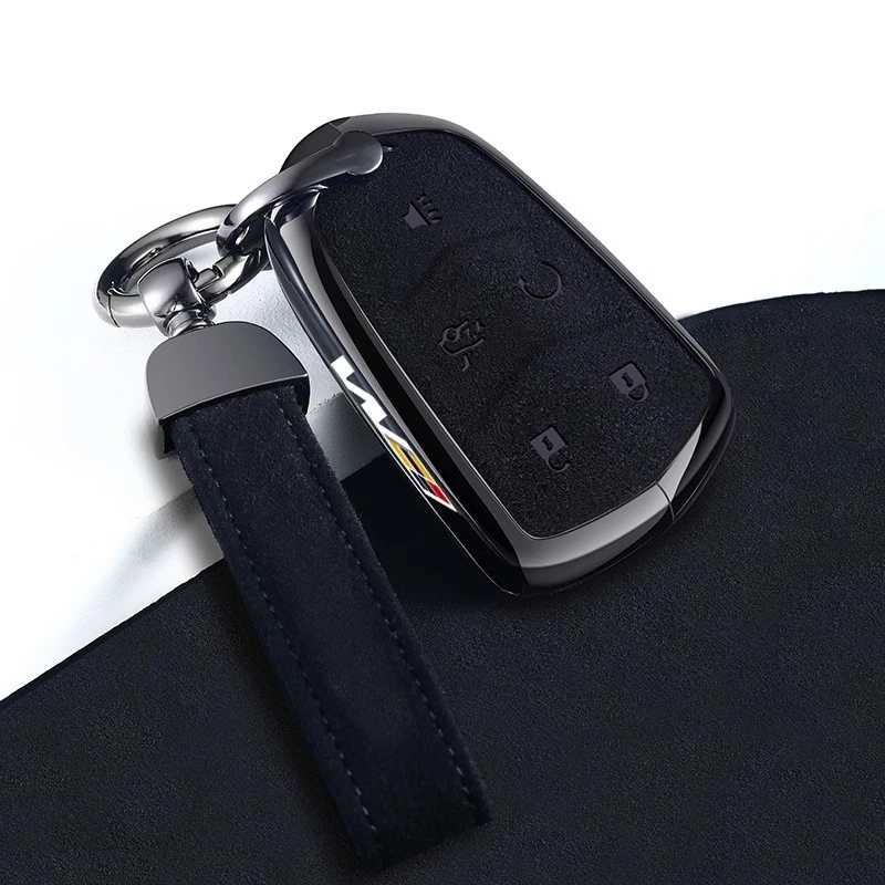 Metal Turn Fur Car Key Fob Case Cover Bag Protector Suitable For Cadillac Key Fob Cover Case ATS XTS XT5 XT4 CT6 XT6