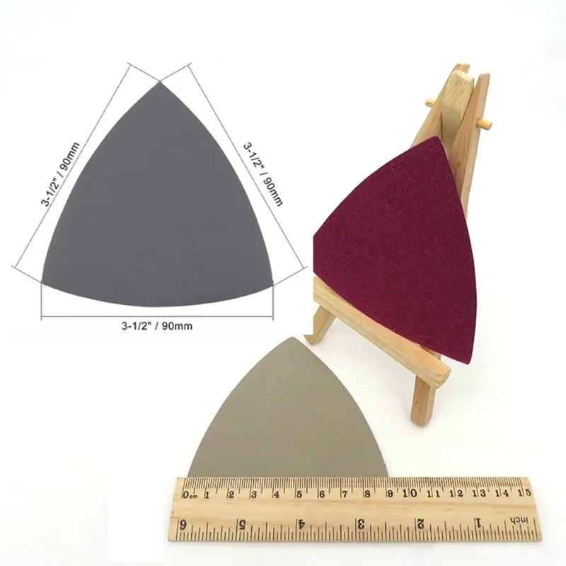 5-50pcs Triangular Sandpaper 90mm Dry & Wet Abrasive Polishing Sanding Paper 60-10000 Grit Fit Oscillating MultiTool Sanding Pad