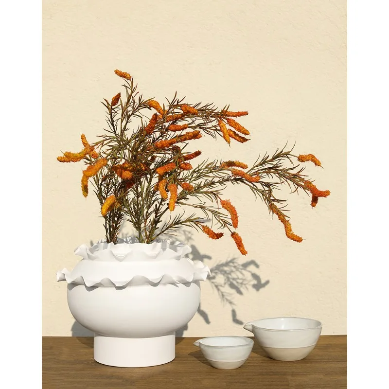 Handmade ceramic vase Cross-border creative ceramic pinched flower vase ornament niche decoration