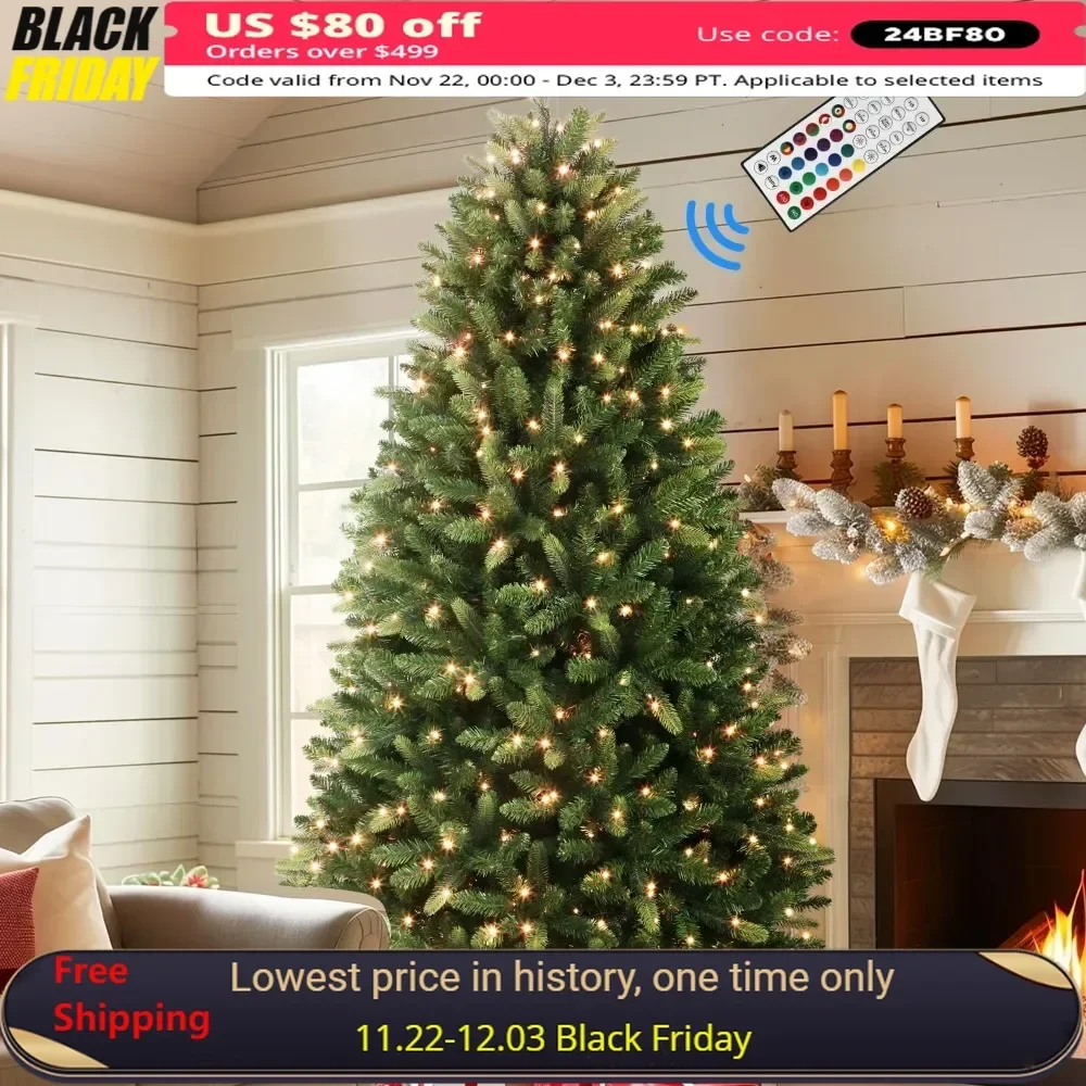 9ft Christmas Tree, 830 Pre-Lit New Upgraded Multi-Color RGB Lights, 2785 Branch Tips, Perfect Choice for Xmas Decoration