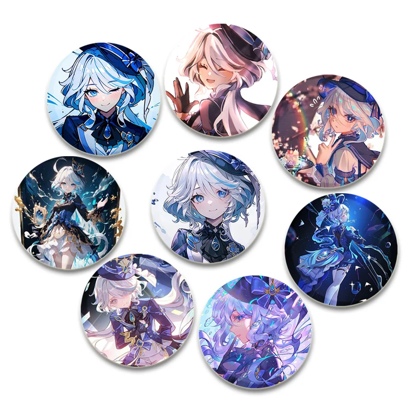 

Anime Genshin Impact Pins Cute Cartoon Furina Badge Handmade Tinplate Brooches Breastpin for Backpack Clothes Gift Accessorys