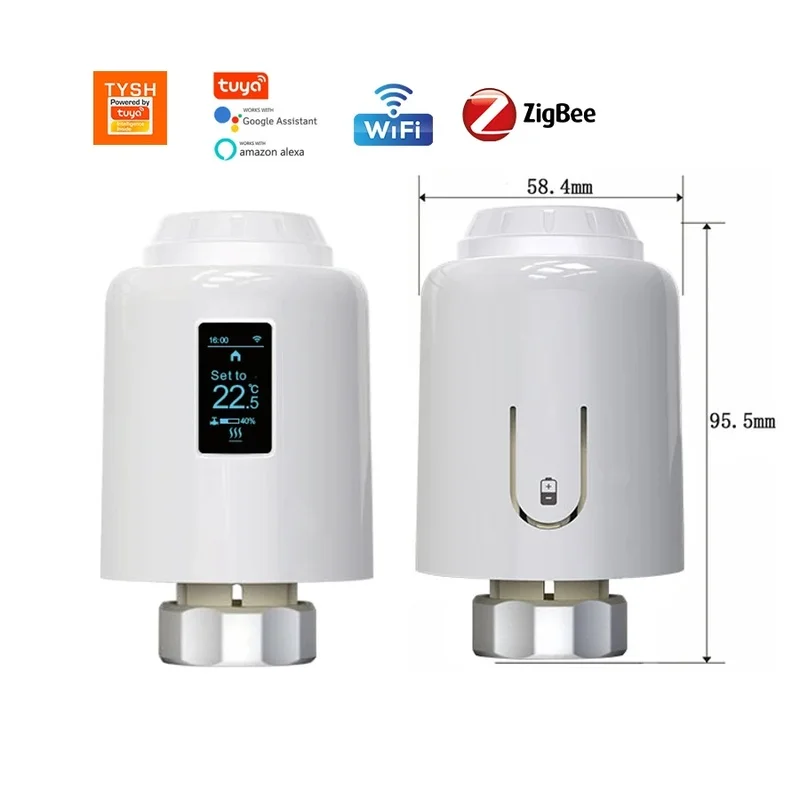 Tuya WiFi Smart TRV Thermostatic Radiator Valve APP Control for Home Hotel Water Heating System