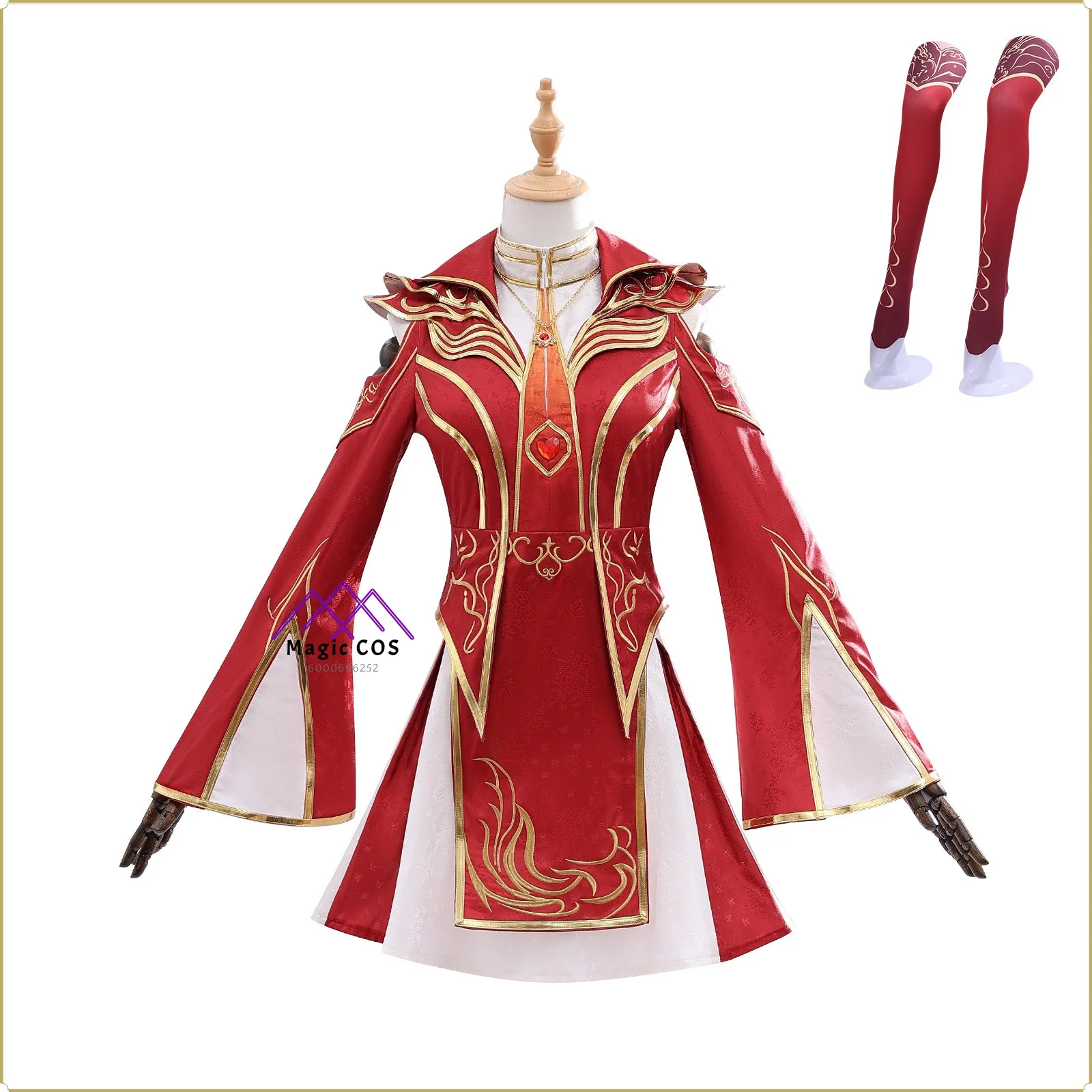 

Anime Adventure Ma Xiaotao Cosplay Costume Women -Full Set Noble Red Gown Pattern High Quality Role Playing Halloween Party Suit