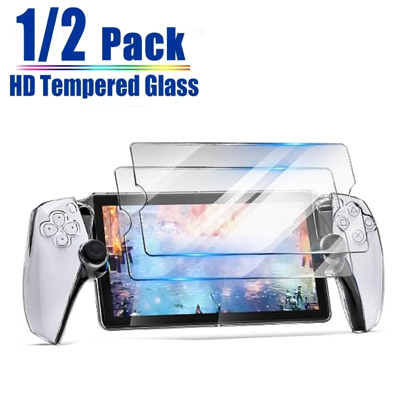 2 Pack Screen Protector Film for Sony PlayStation PS5 Portal Handheld Anti-Scratch Protective Tempered Glass Gaming Accessories