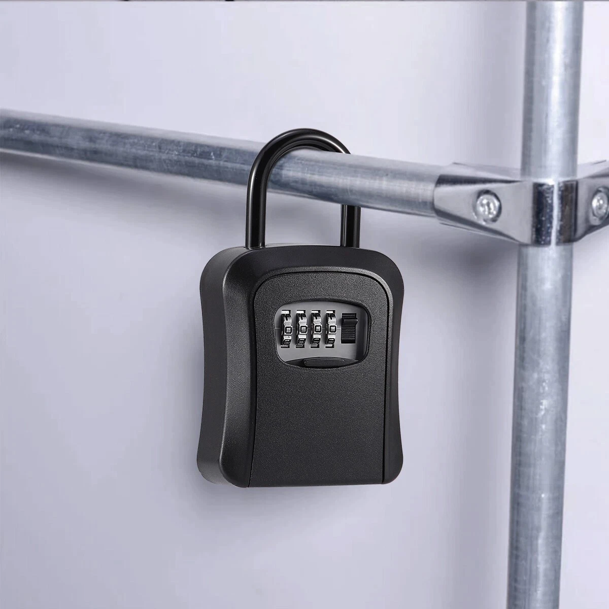 Outdoor Waterproof Key Lock Box with 4-Digit Combination Password Metal Key Case - Free Installation Home Security