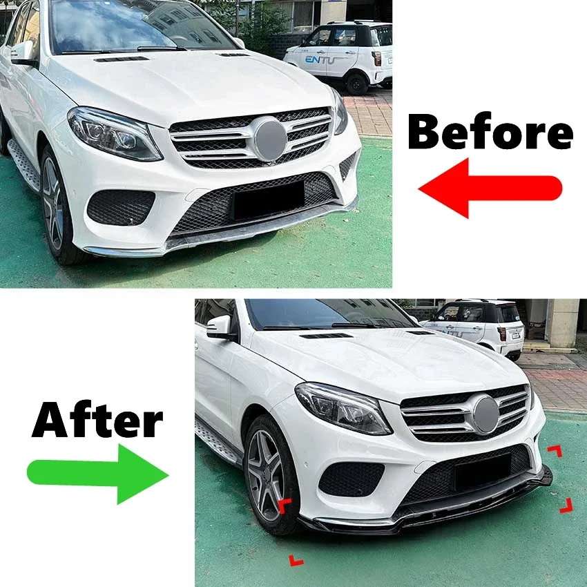 For Mercedes-Benz GLE-Class W166 GLE Coupe C292 AMG 2015 2016 2017 2018 Front Bumper Lip Spoiler Splitter Body kits Accessories