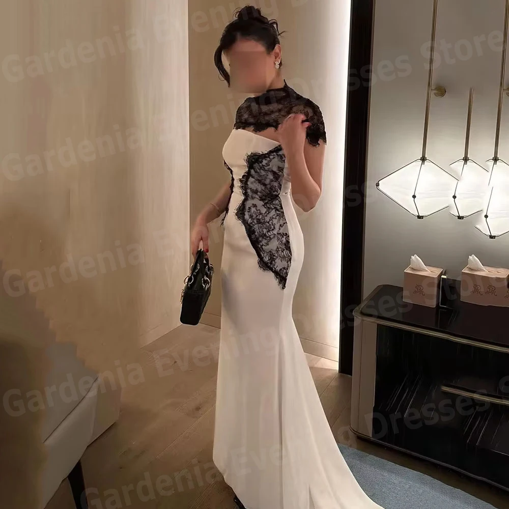 Anmutige Meerjungfrau-Abendkleider für Damen mit hohem Kragen und Spitze, Ballkleider, Vestidos Para Mujer, formelle Party, maßgeschneiderte Robe De Soirée