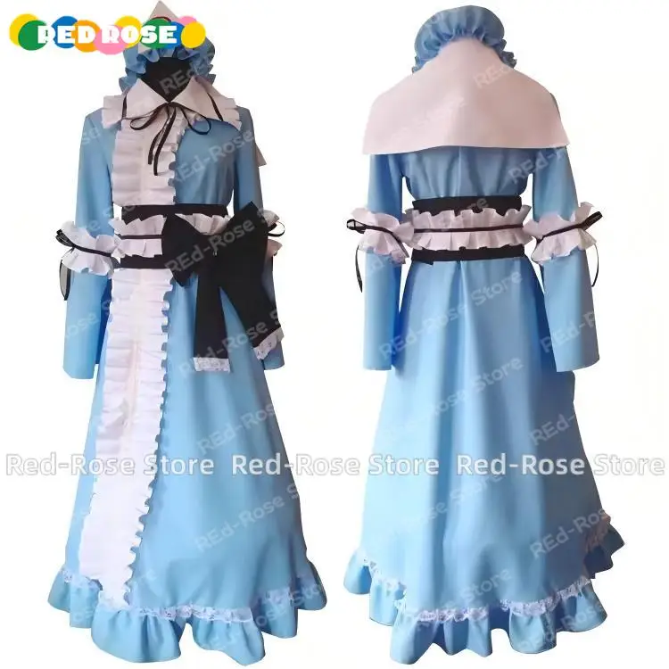 Disfraz de cosplay de Anime Touhou Project Perfect Cherry Blossom Saigyouji Yuyuko, traje de Halloween, traje de juego de rol, tamaño personalizado
