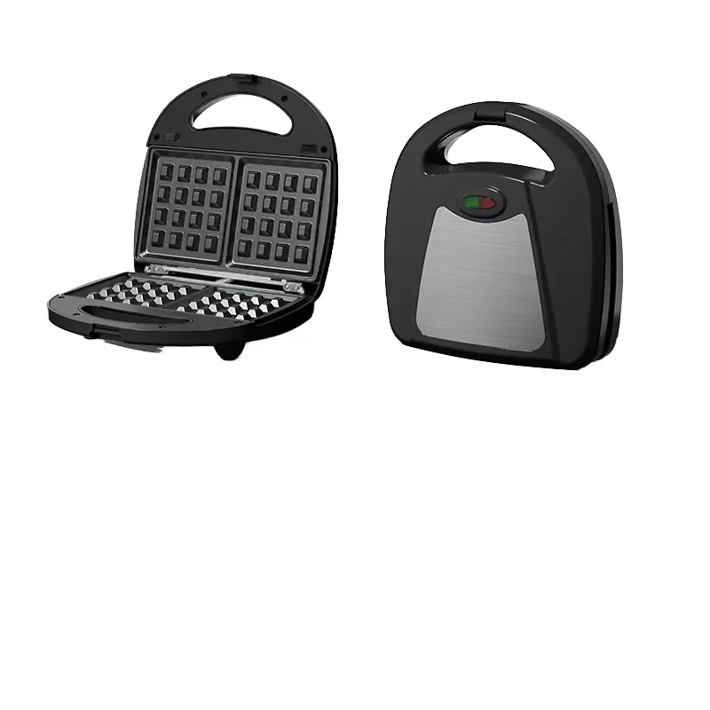 750W Breakfast Sandwich Maker Black Multipurpose Toaster High Quality Hot Sale Power Supply for Quick Meal Preparation