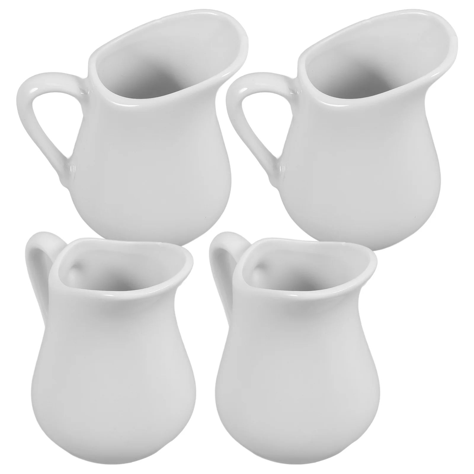 

4Pcs Compact Ceramic Milk Pitchers Creamer Containers for Coffee Latte Syrup Sauce Lightweight Milk Pitcher